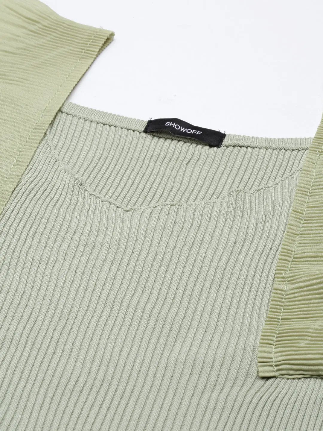 Women's Scoop Neck Solid Sleeveless Sea Green Crop Tank Top