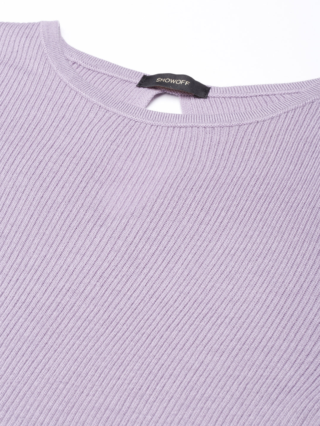 Women Lavender Solid Fitted Top