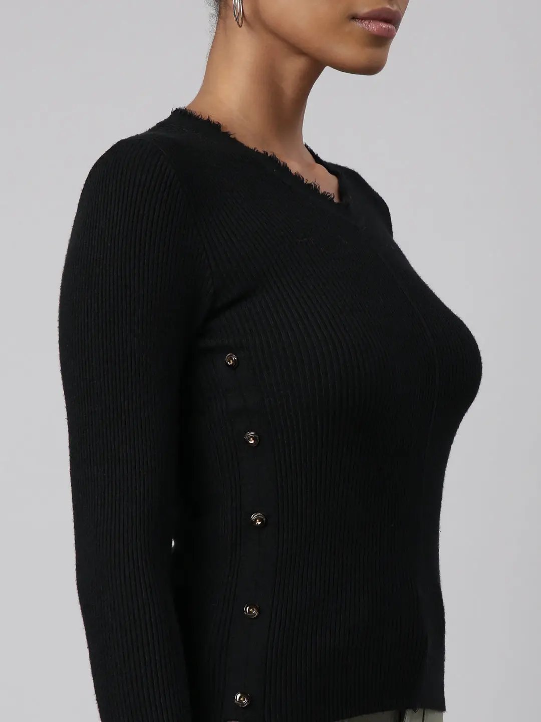 Women's Black Solid Top
