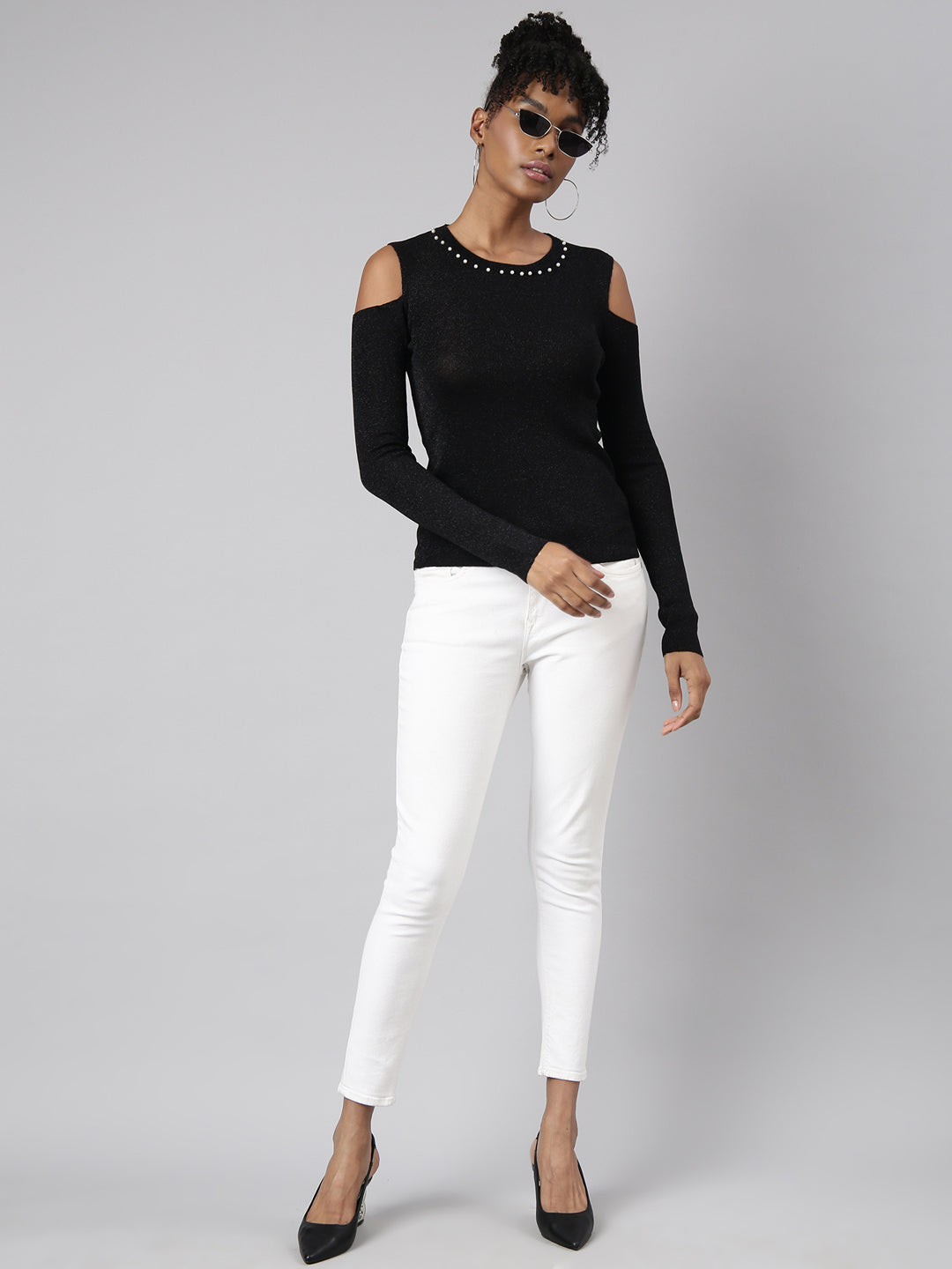 Women Black Solid Top