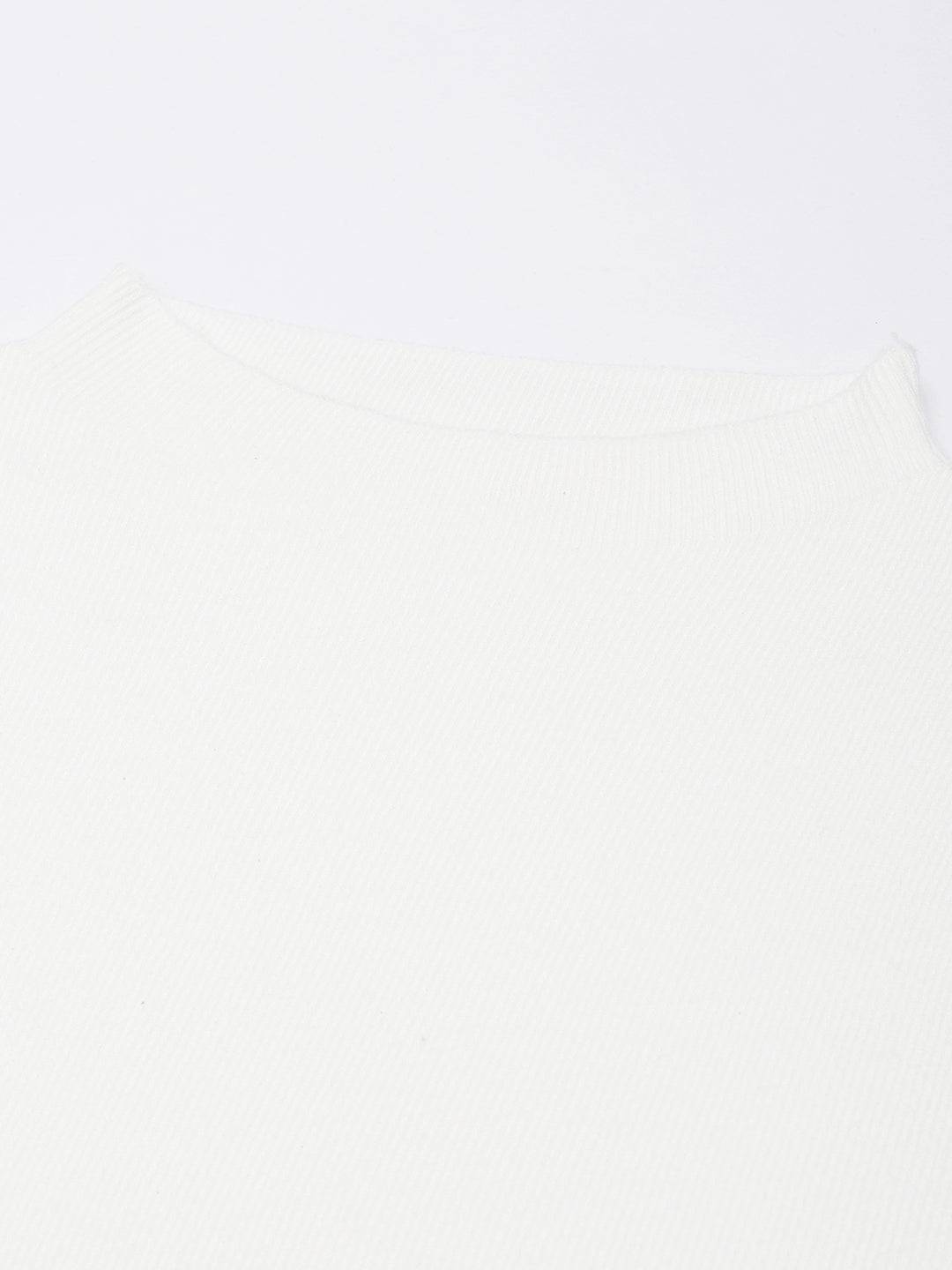 Women Off White Solid Fitted Top