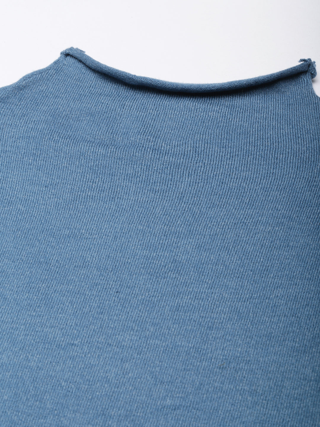 Women Blue Solid Fitted Top