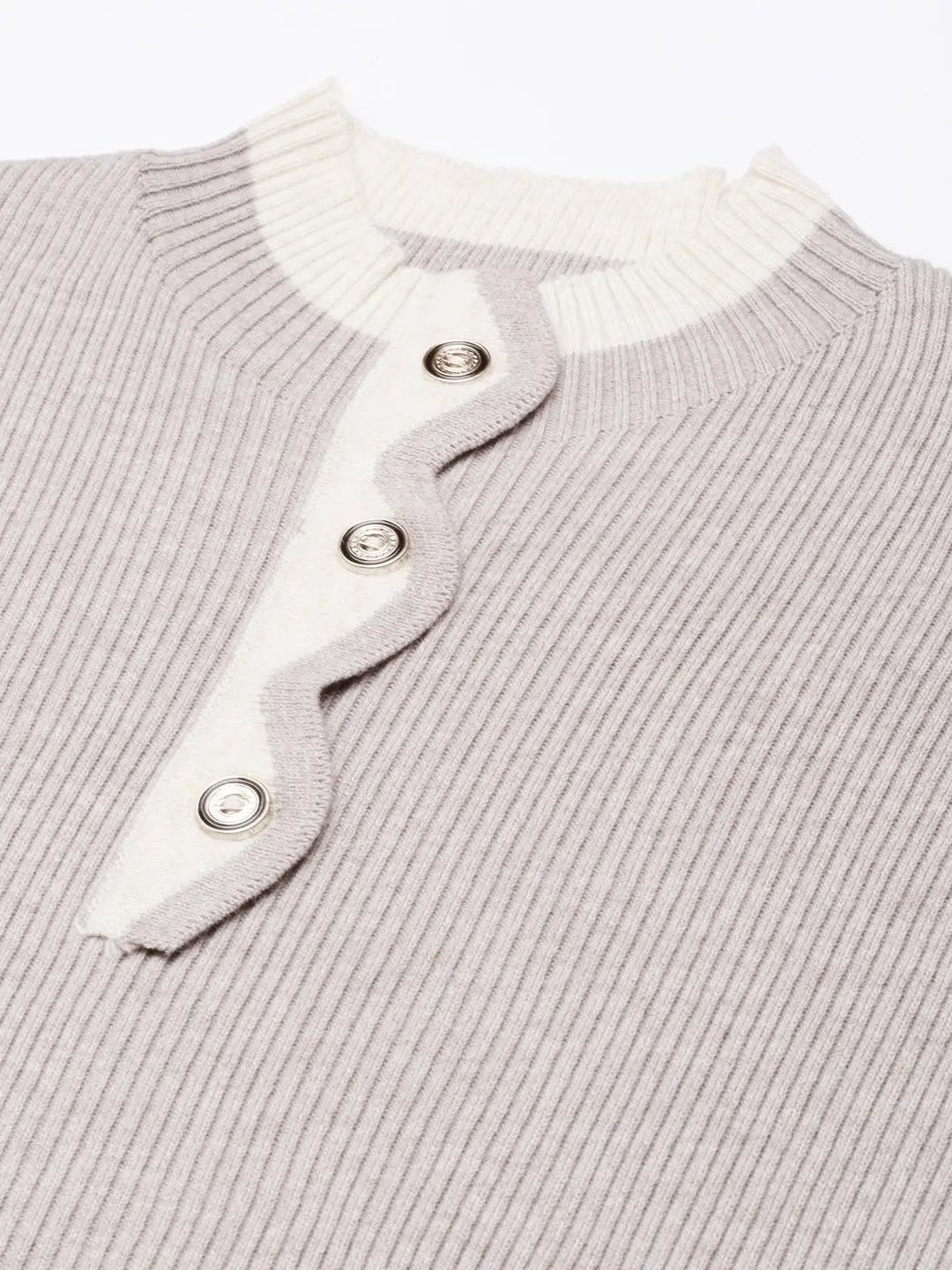 Women's Beige Solid Fitted Top