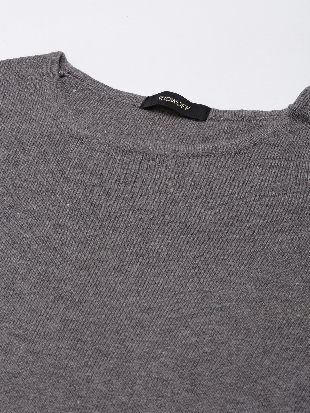 Women Grey Solid Fitted Top