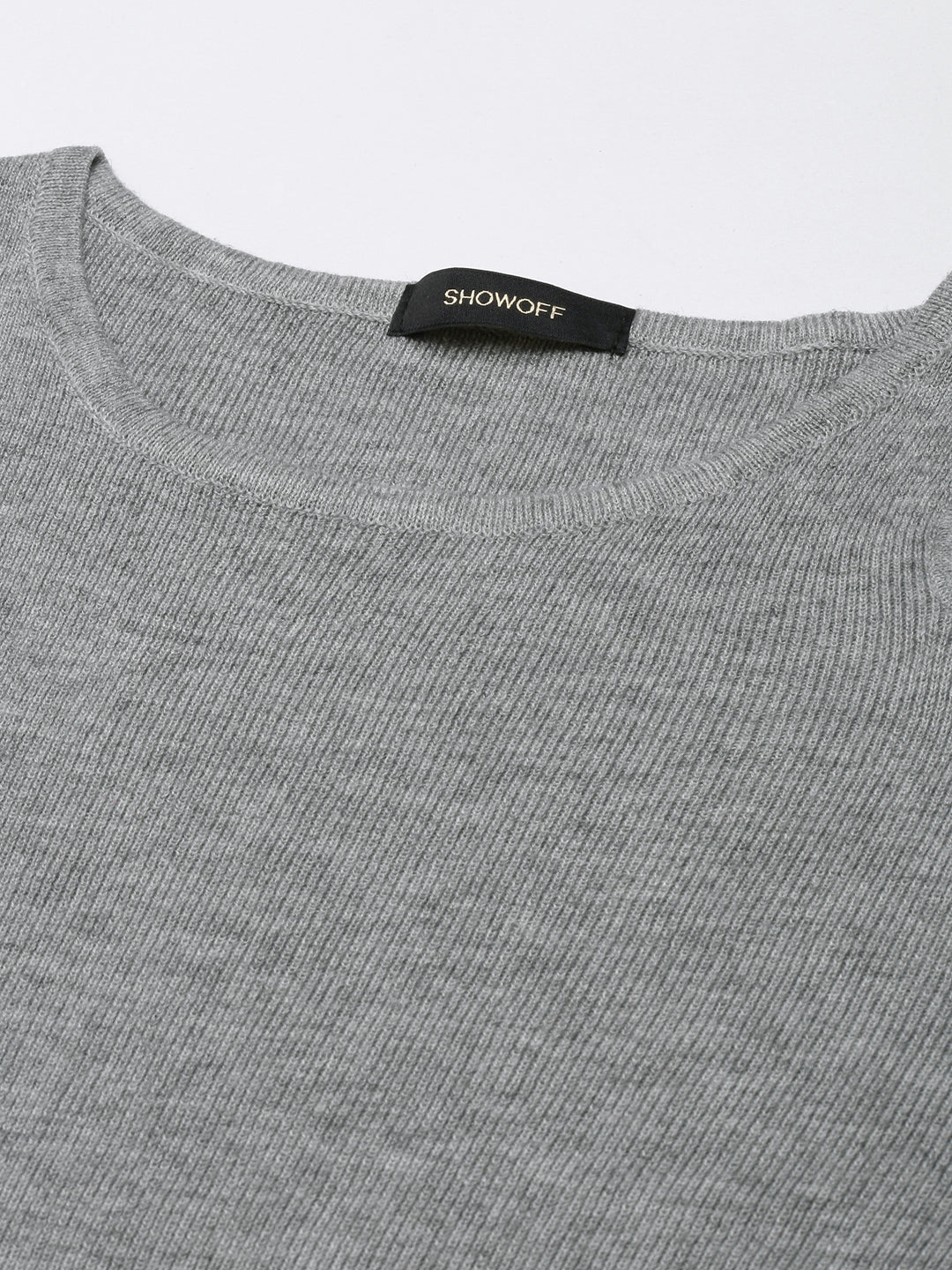 Women Grey Solid Fitted Top