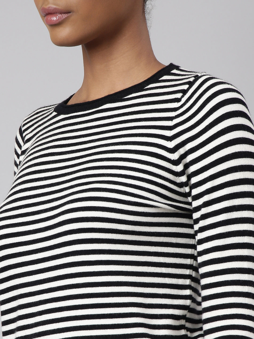 Women Black Horizontal Stripes Top