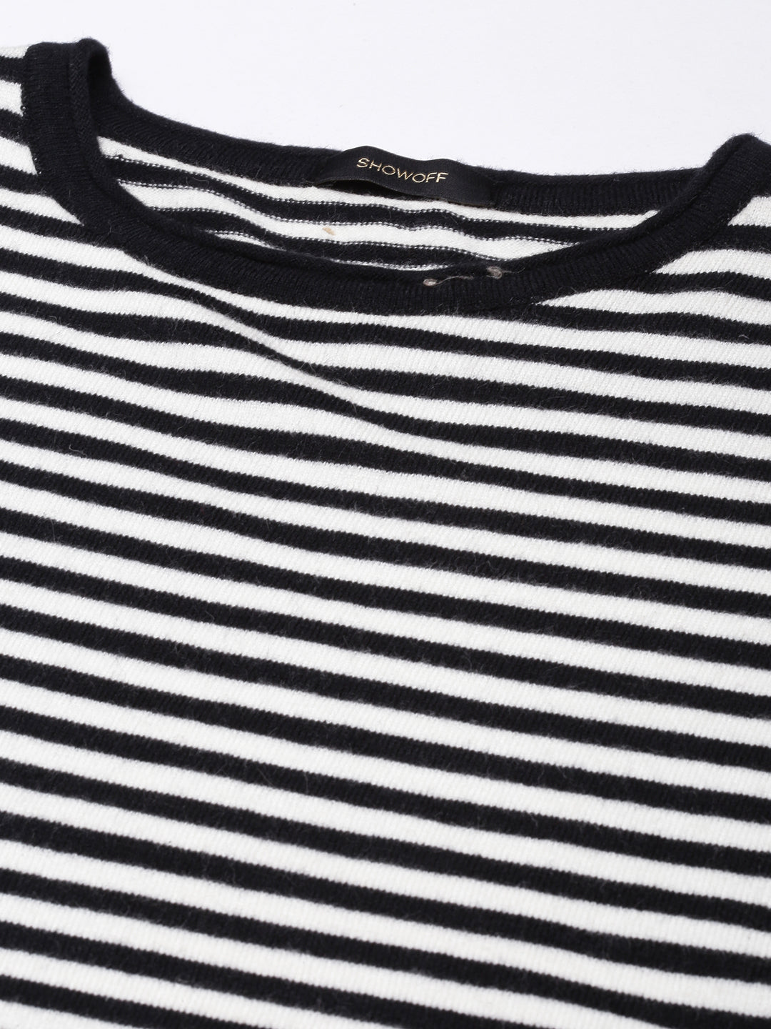 Women Black Horizontal Stripes Top