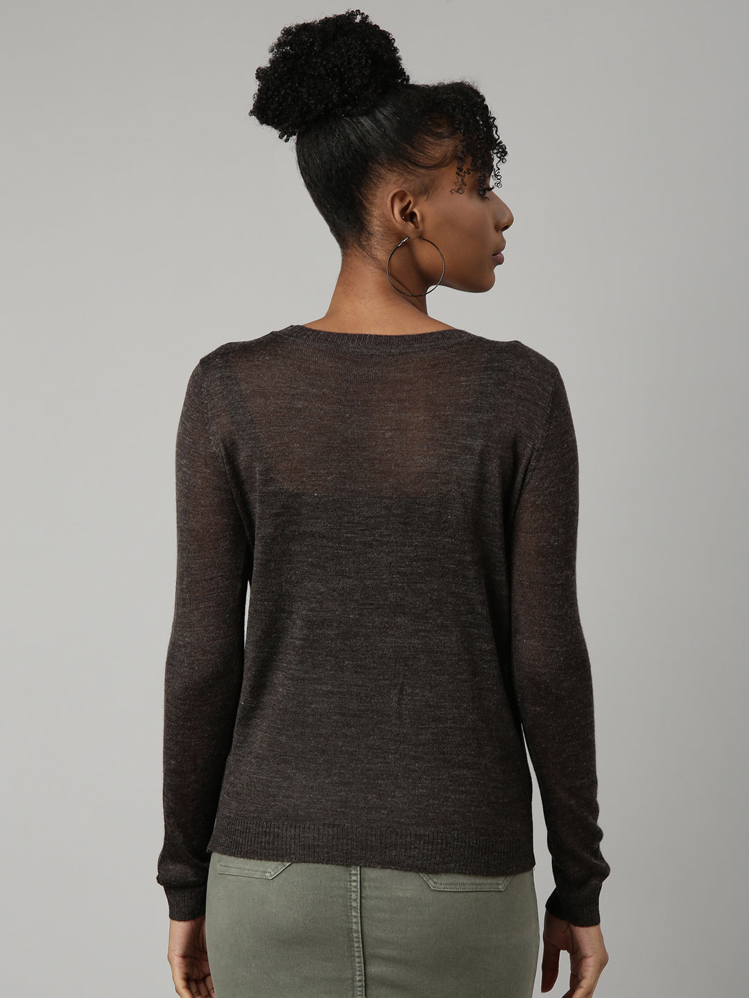 Women Charcoal Solid Top