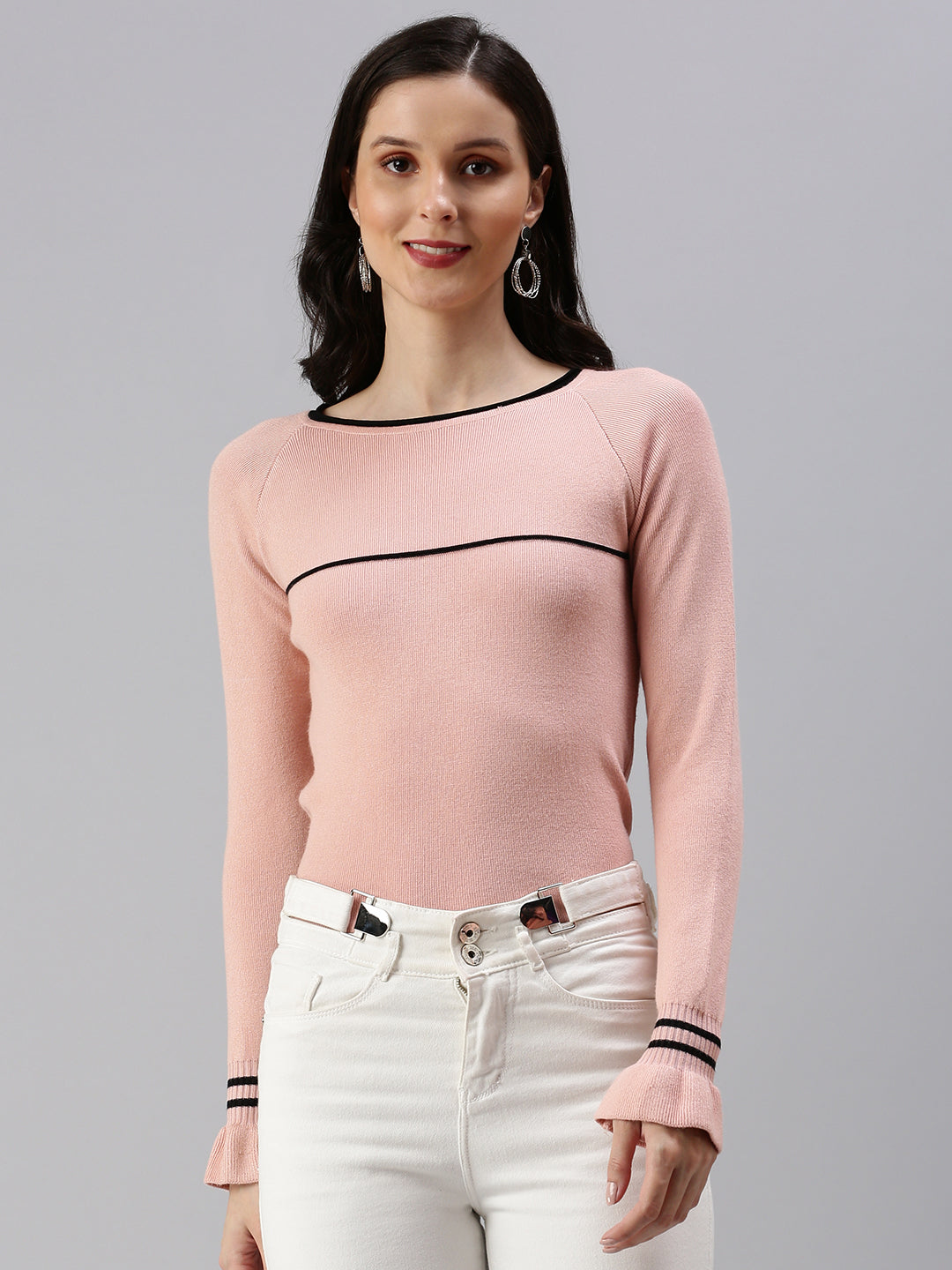 Women's Peach Solid Top