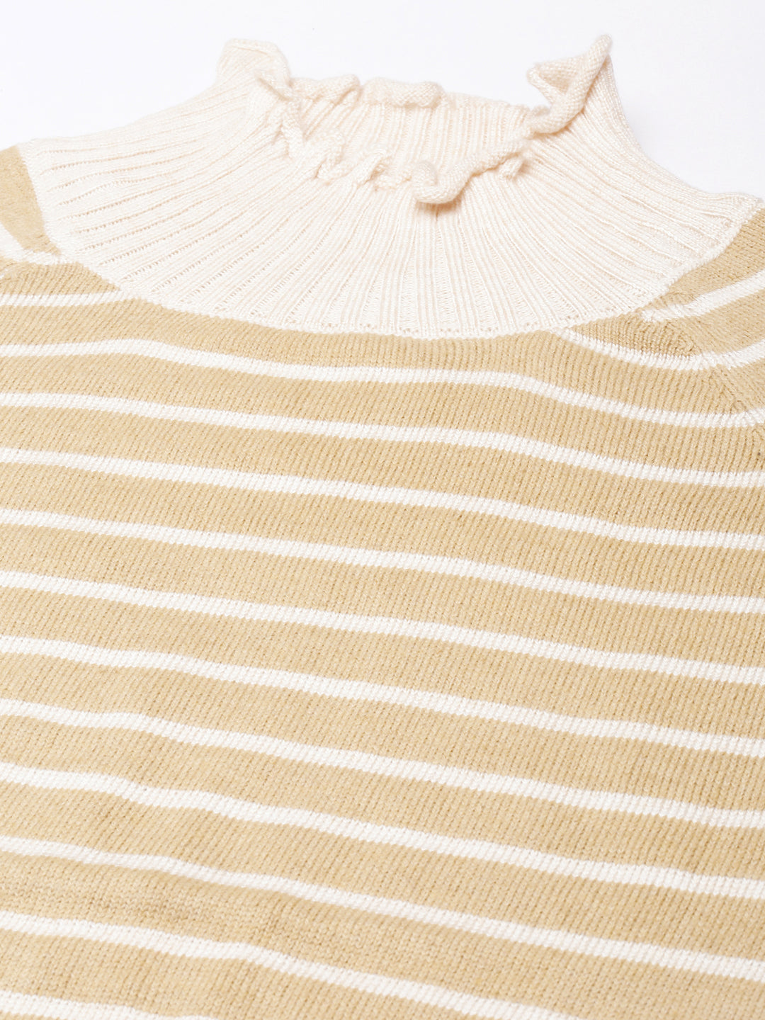 Women Brown Horizontal Stripes Fitted Top