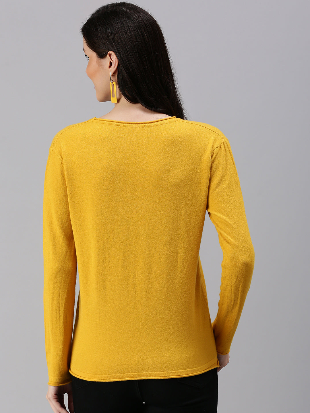 Women's Yellow Solid Top