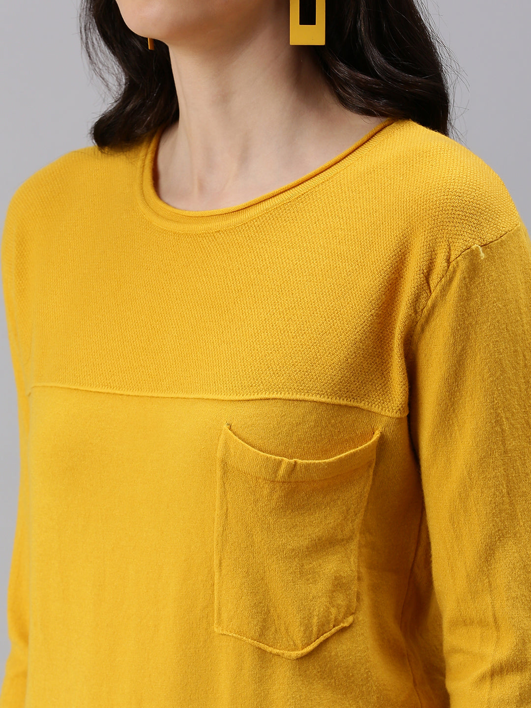 Women's Yellow Solid Top