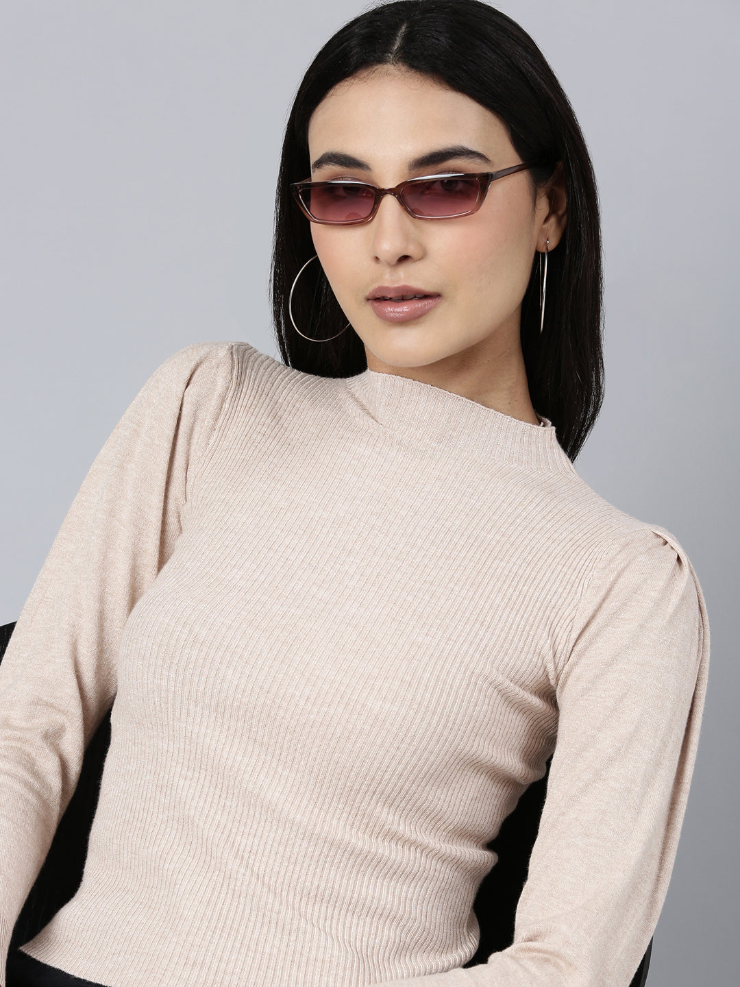 Women Beige Solid Top