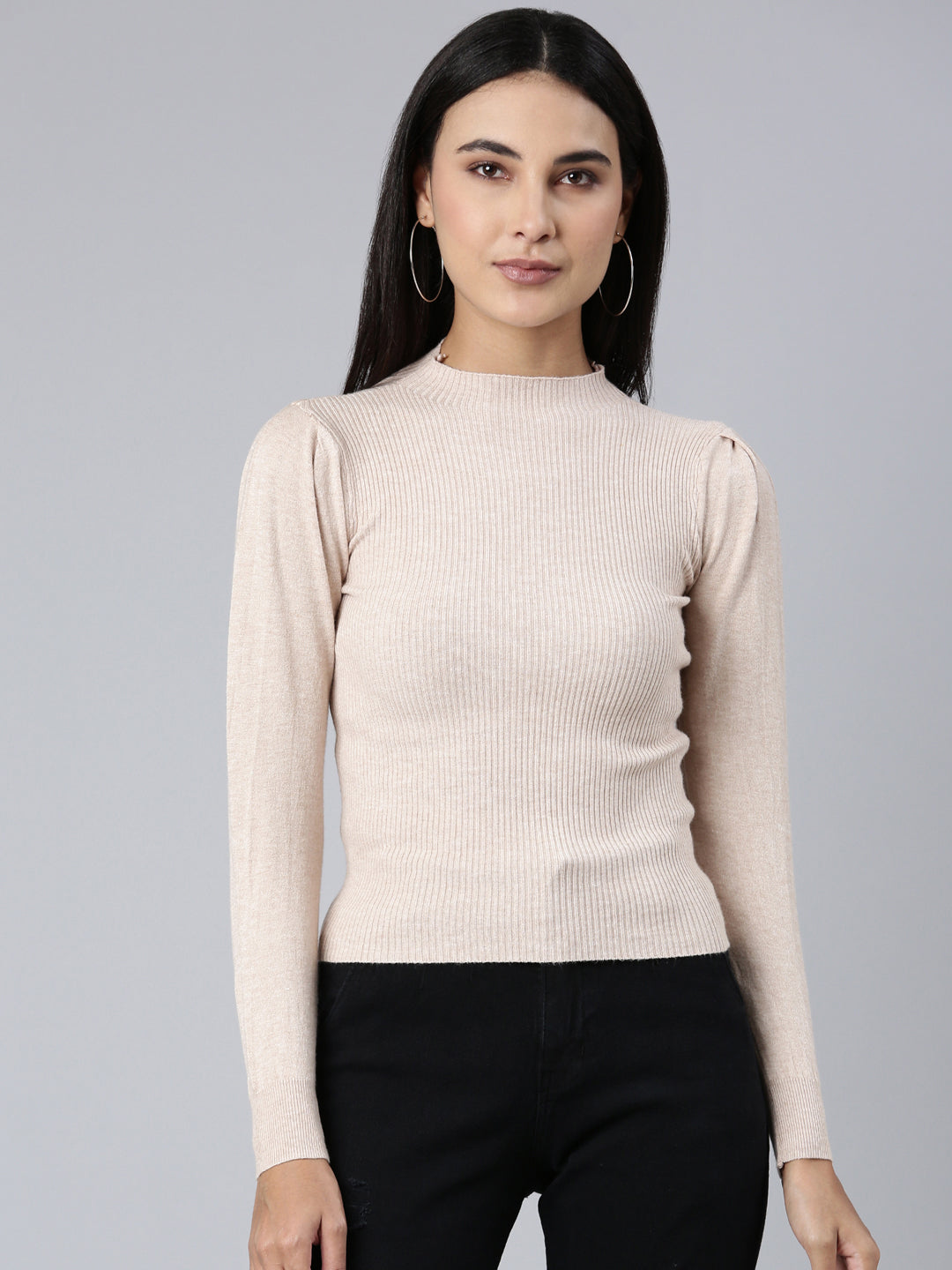 Women Beige Solid Top