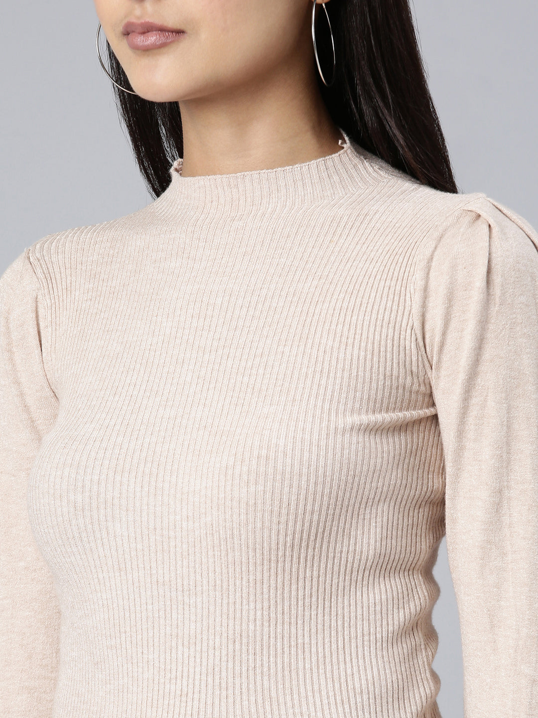 Women Beige Solid Top