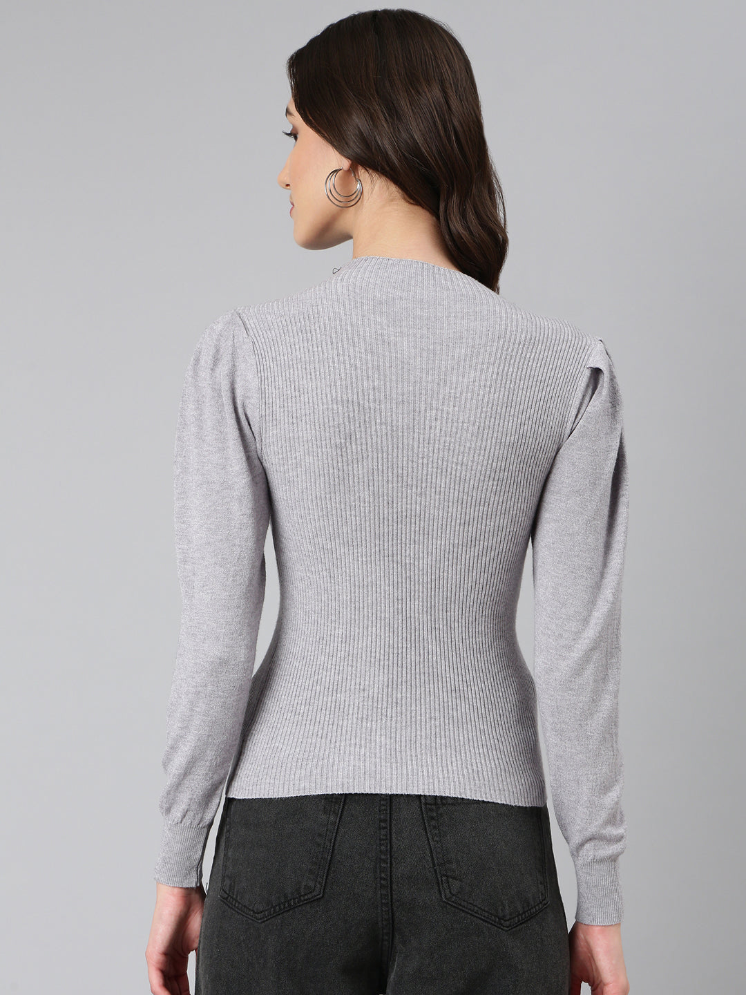 Women Grey Solid Top