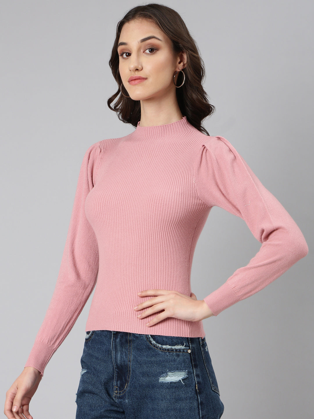 Women Mauve Solid Top