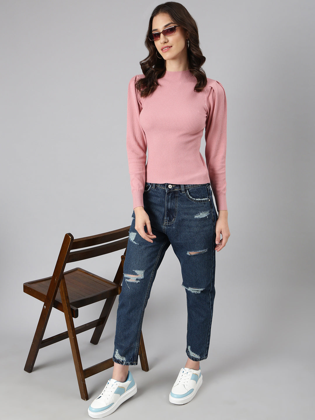 Women Mauve Solid Top