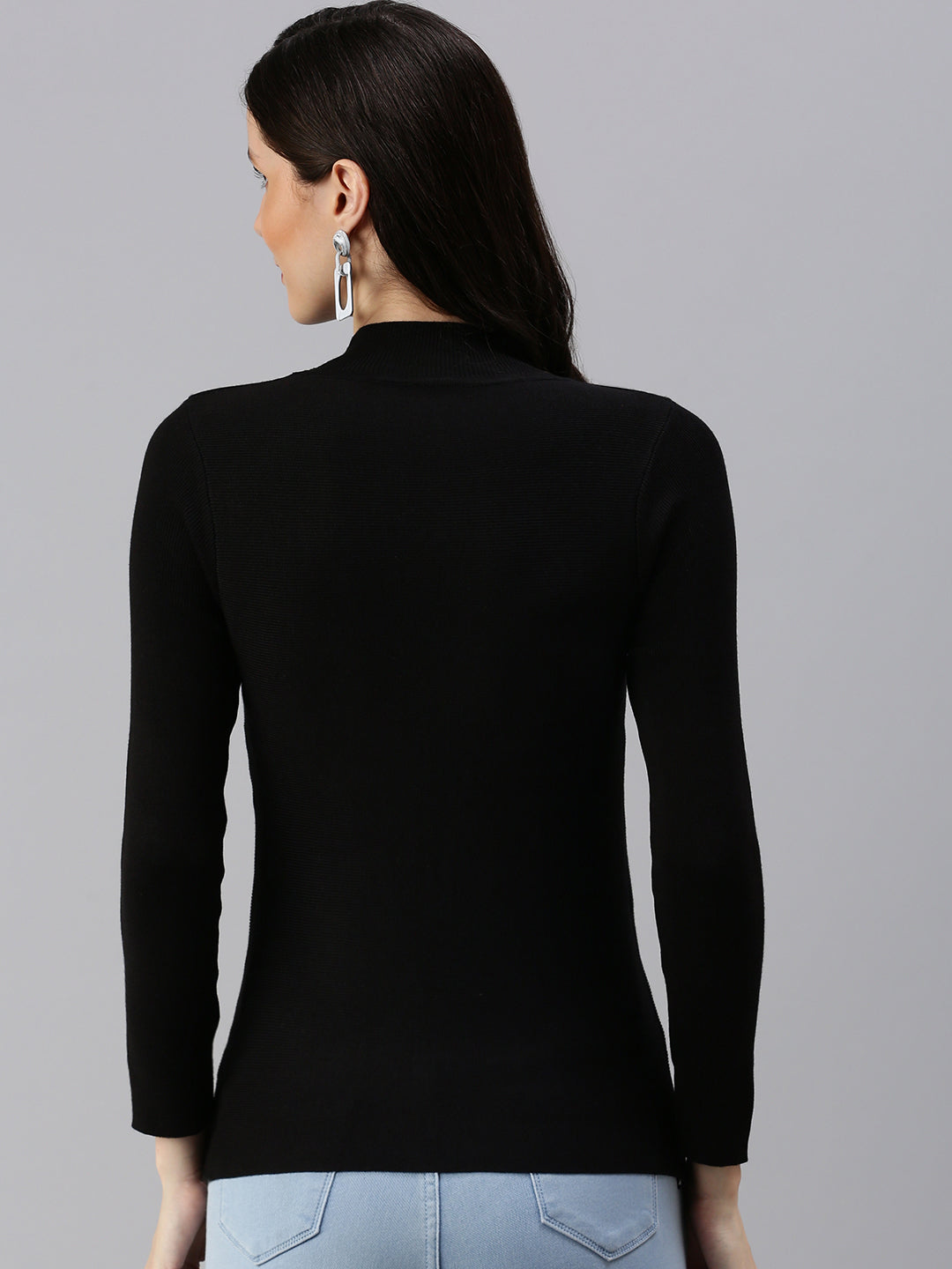 Women's Black Solid Top