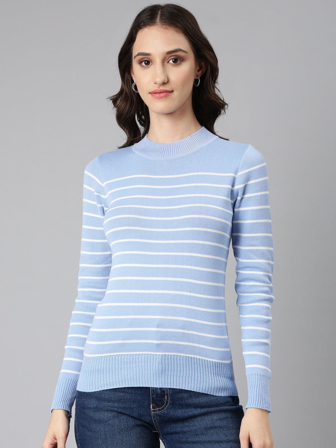 Women Blue Striped Top