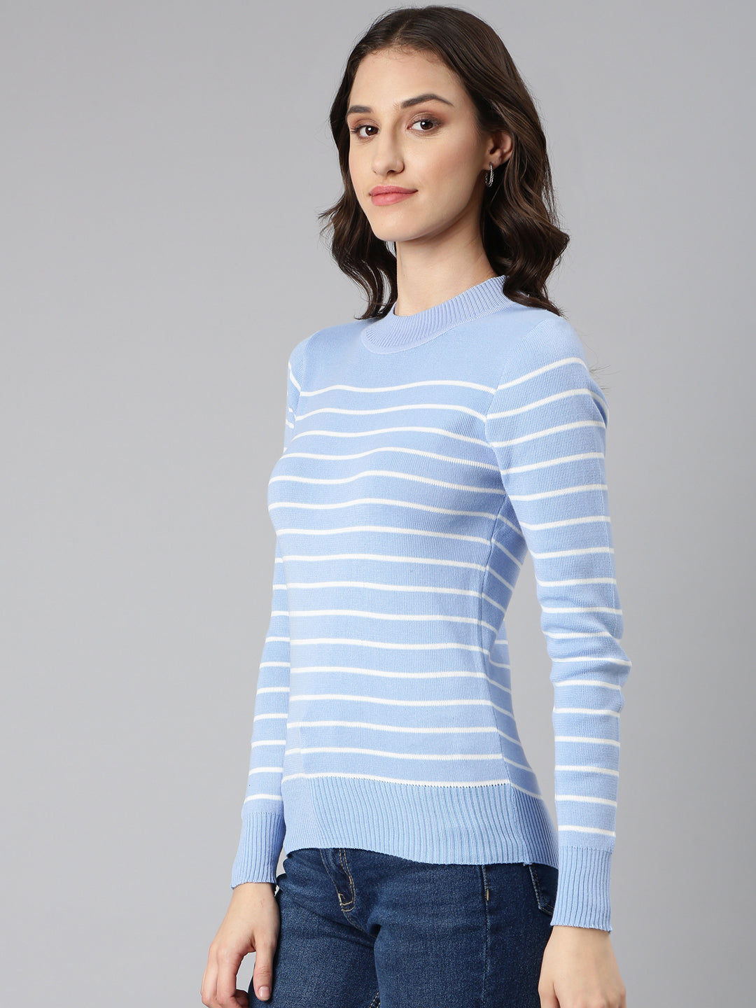 Women Blue Striped Top