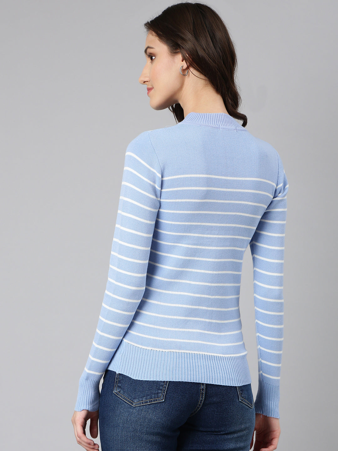 Women Blue Striped Top