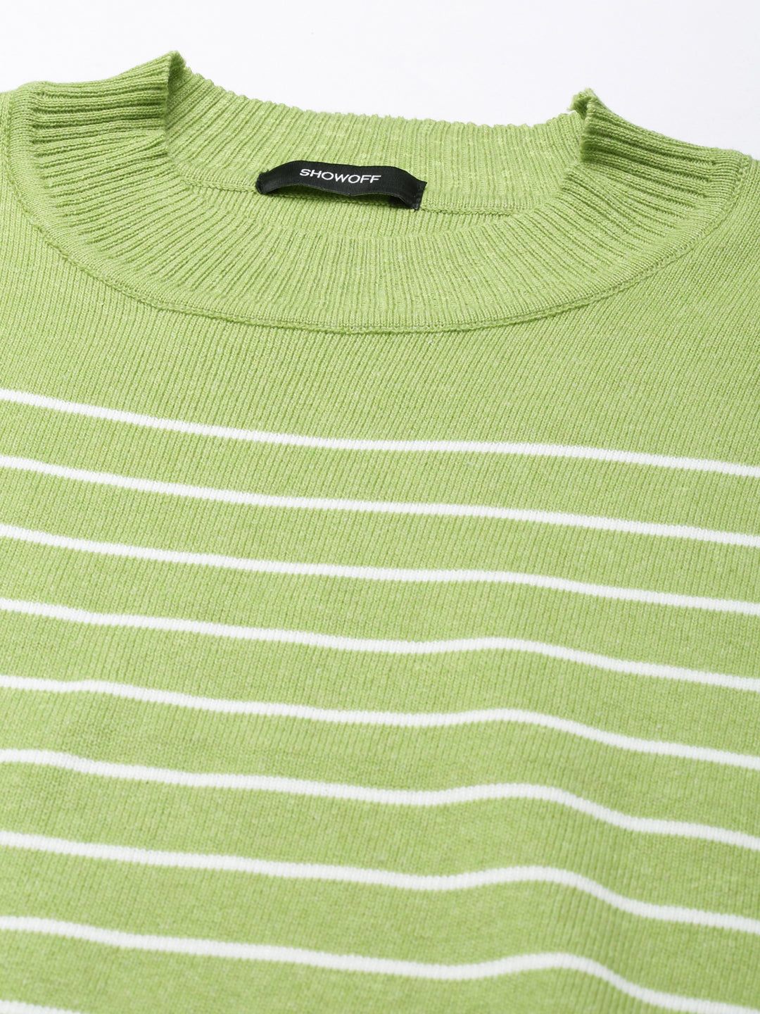 Women Green Striped Top