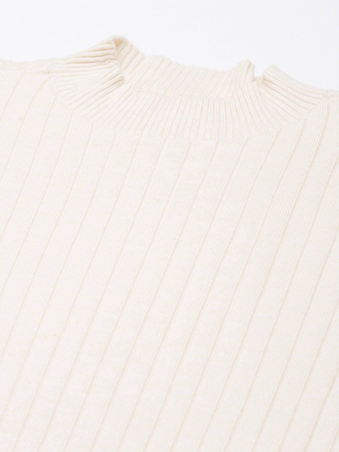 Women Cream Solid Fitted Top