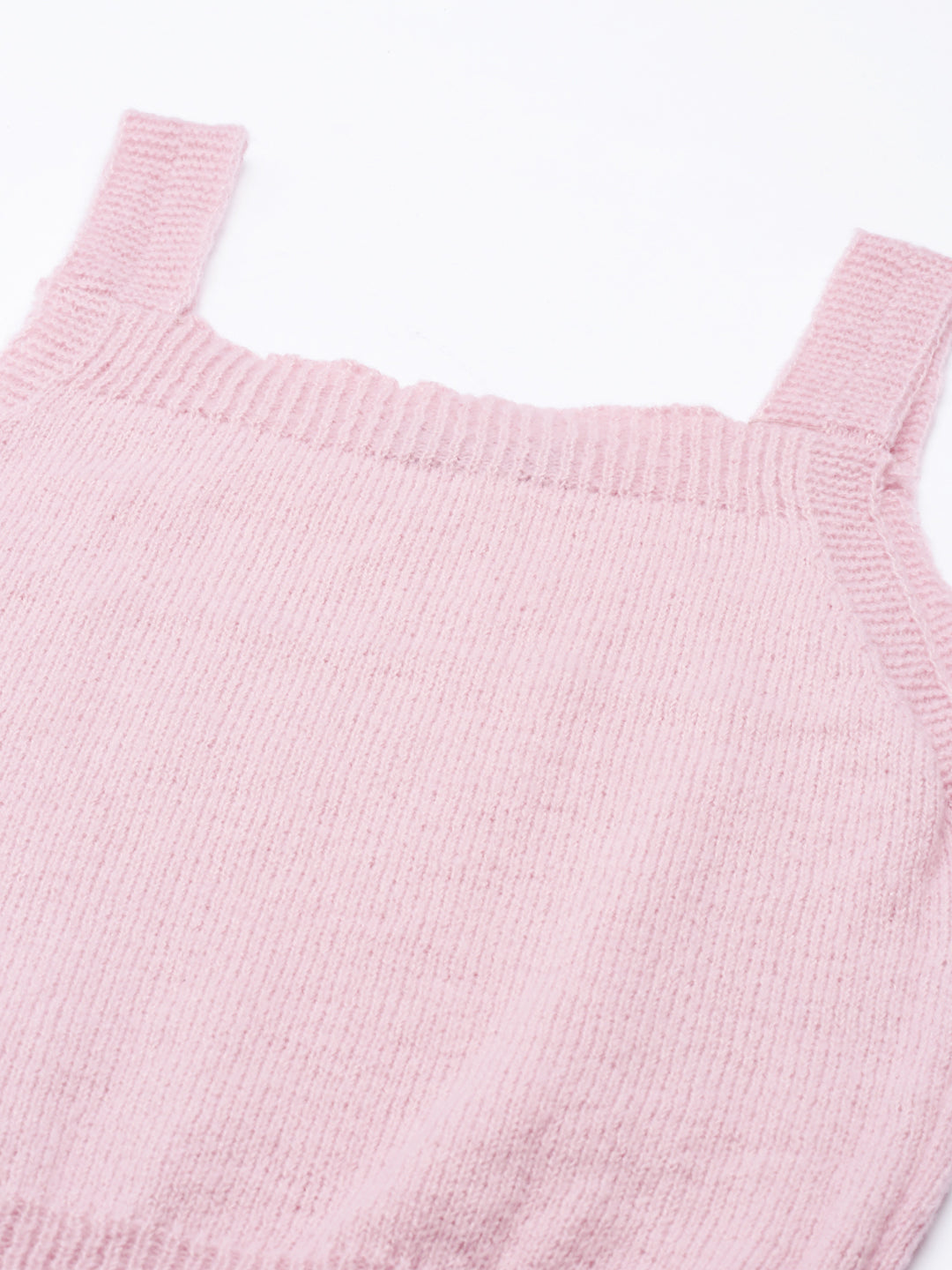 Women Pink Solid Crop Top