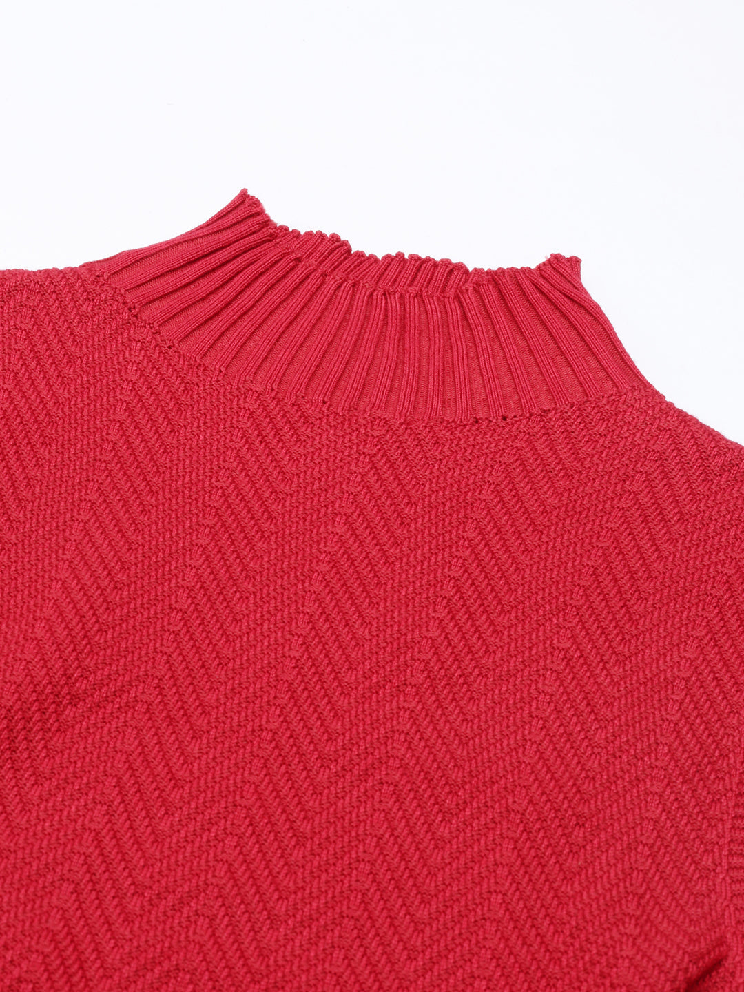 Women Red Textured Top