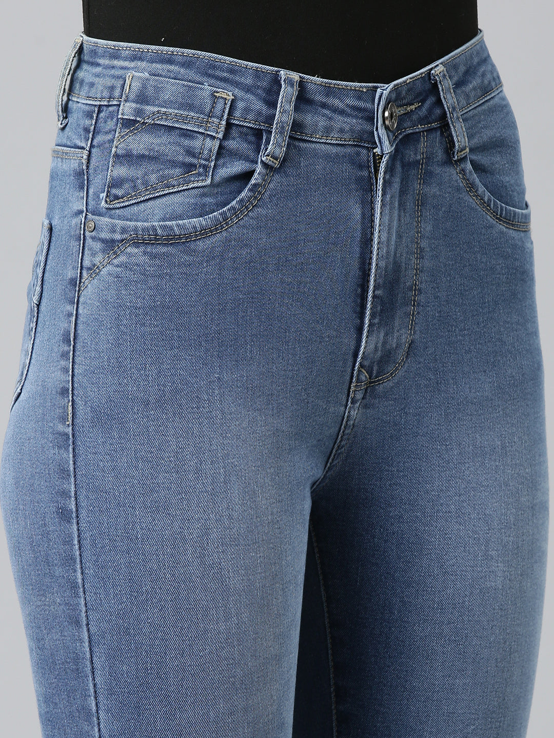 Women Blue Solid Skinny Fit Denim Jeans