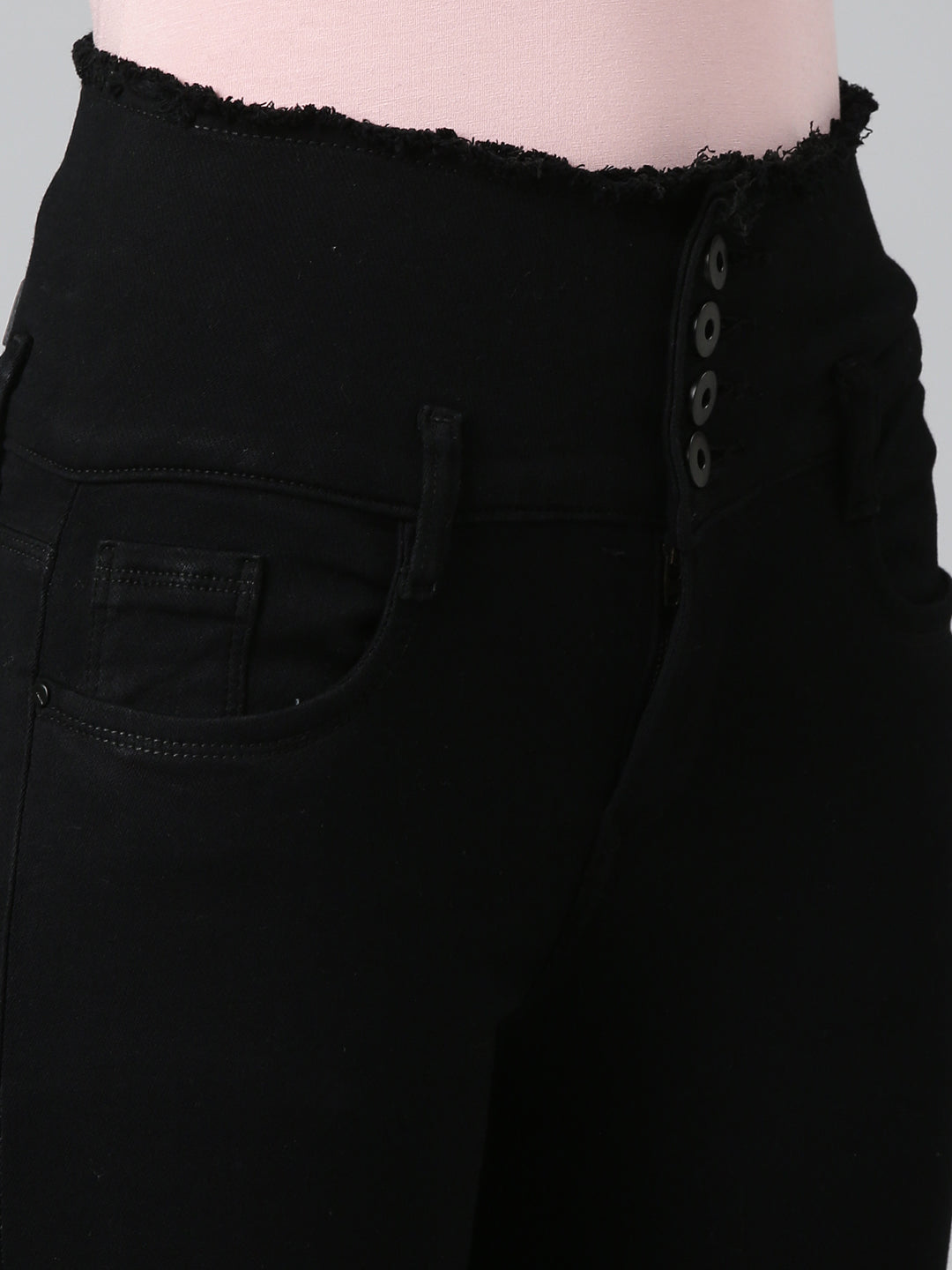 Women's Black Solid Super Skinny Fit Denim Jeans