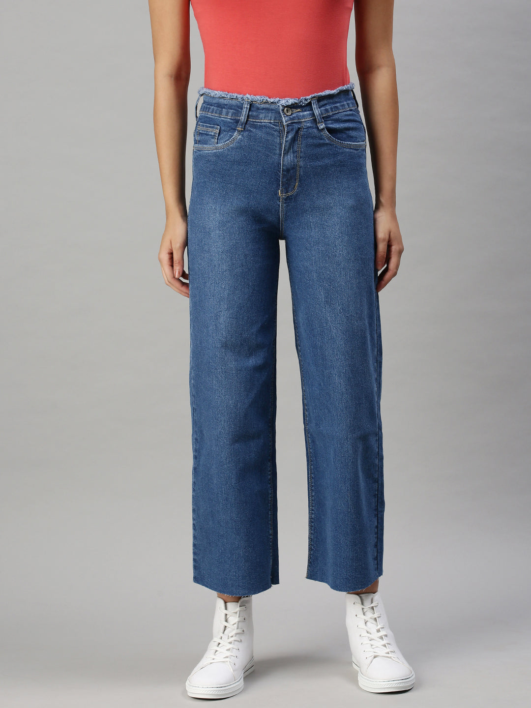 Women's Denim Wide Leg Blue Jeans