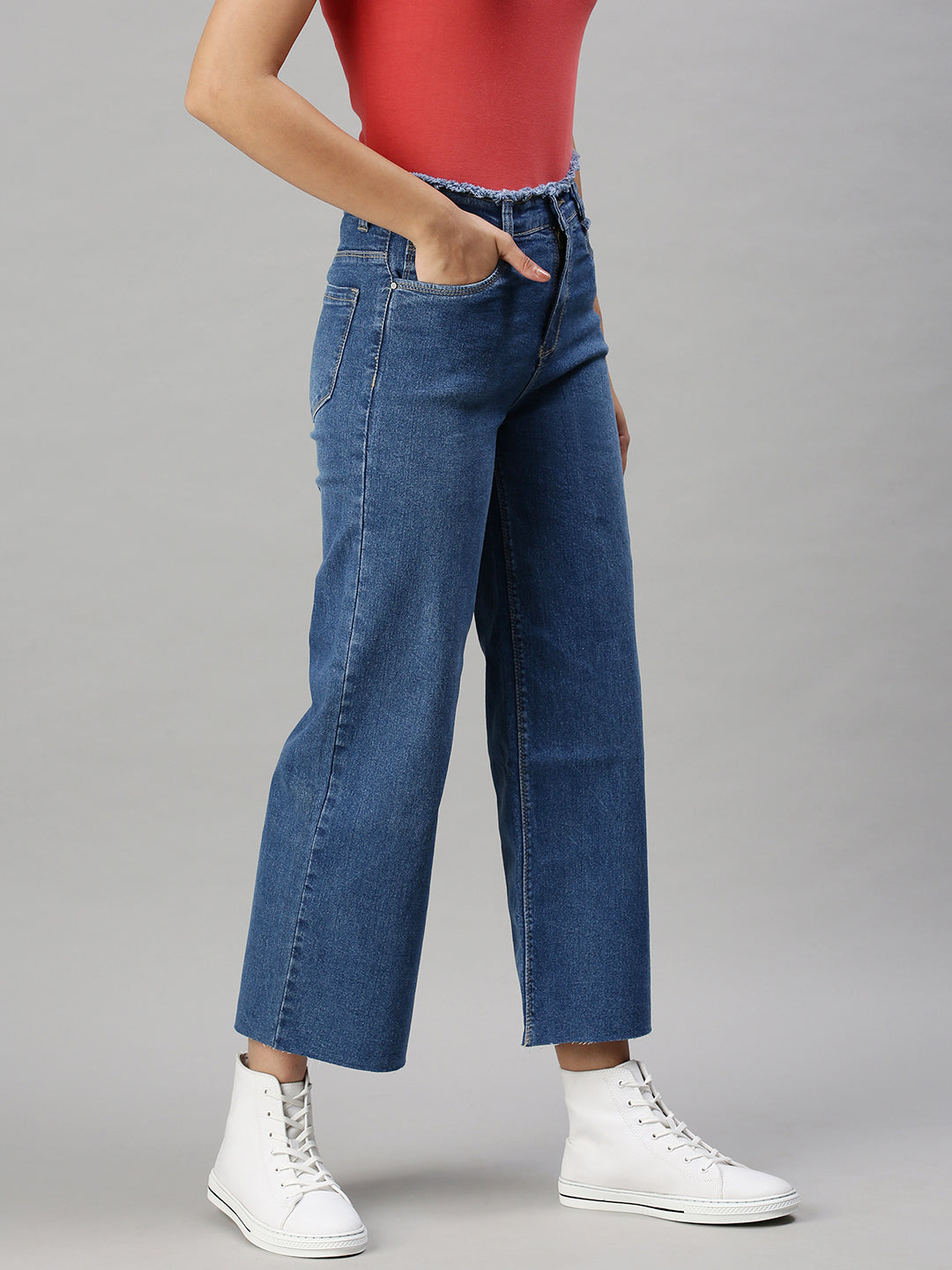 Women's Denim Wide Leg Blue Jeans