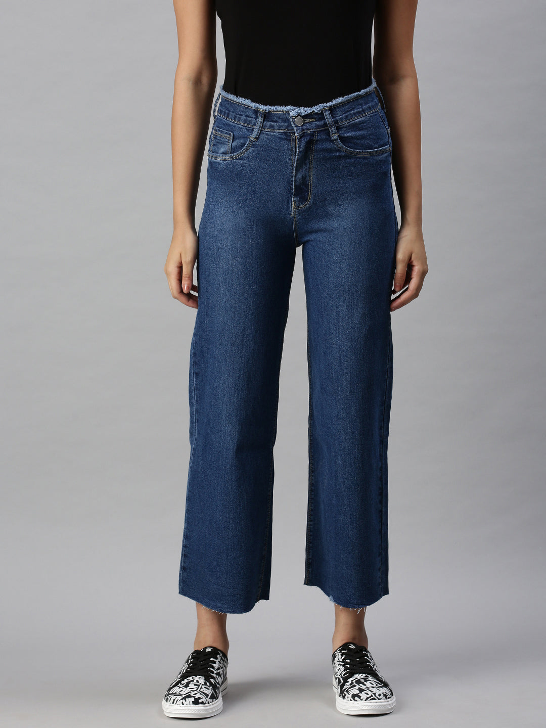 Women's Denim Wide Leg Navy Blue Jeans