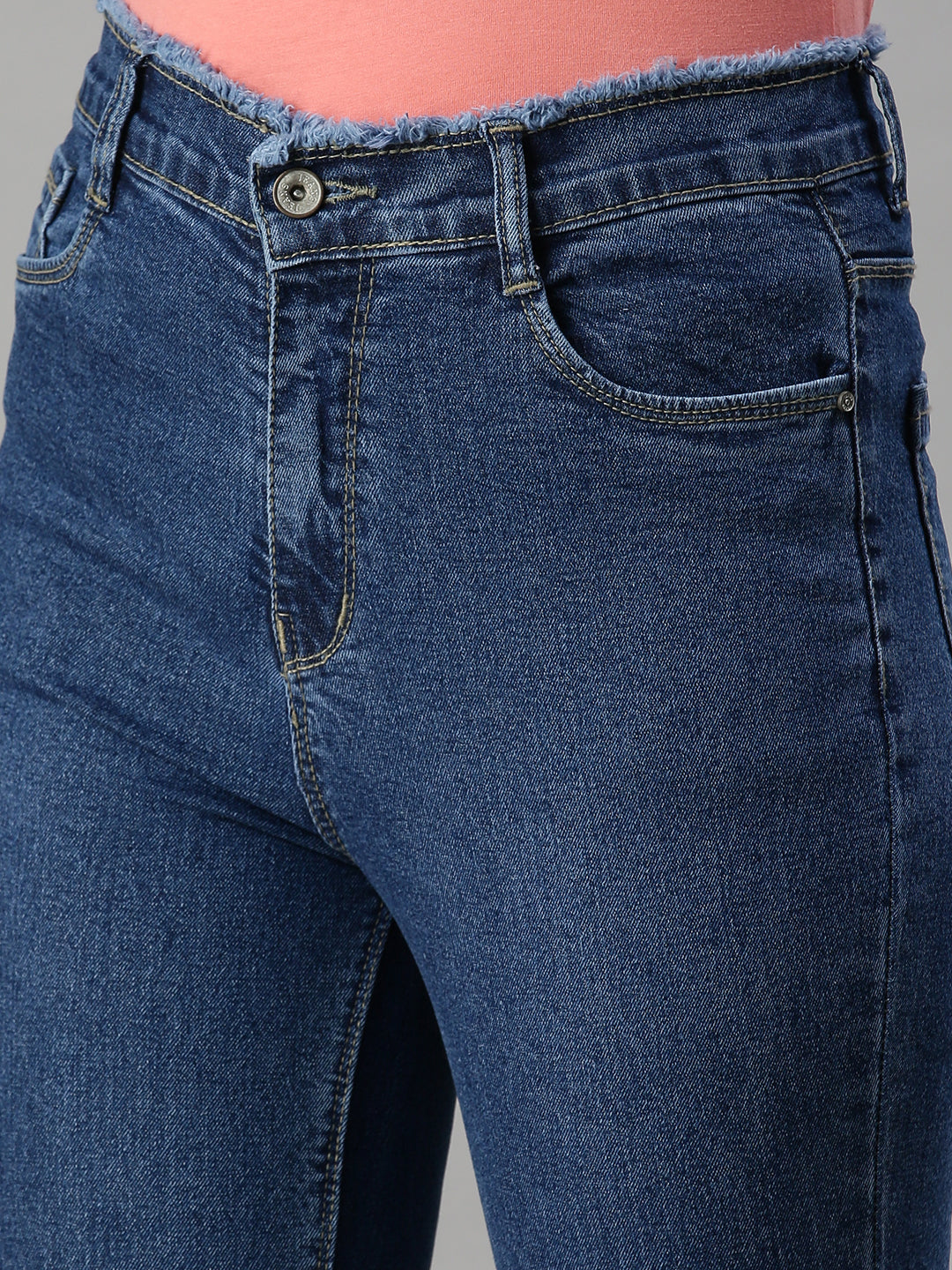 Women's Denim Straight Fit Navy Blue Jeans