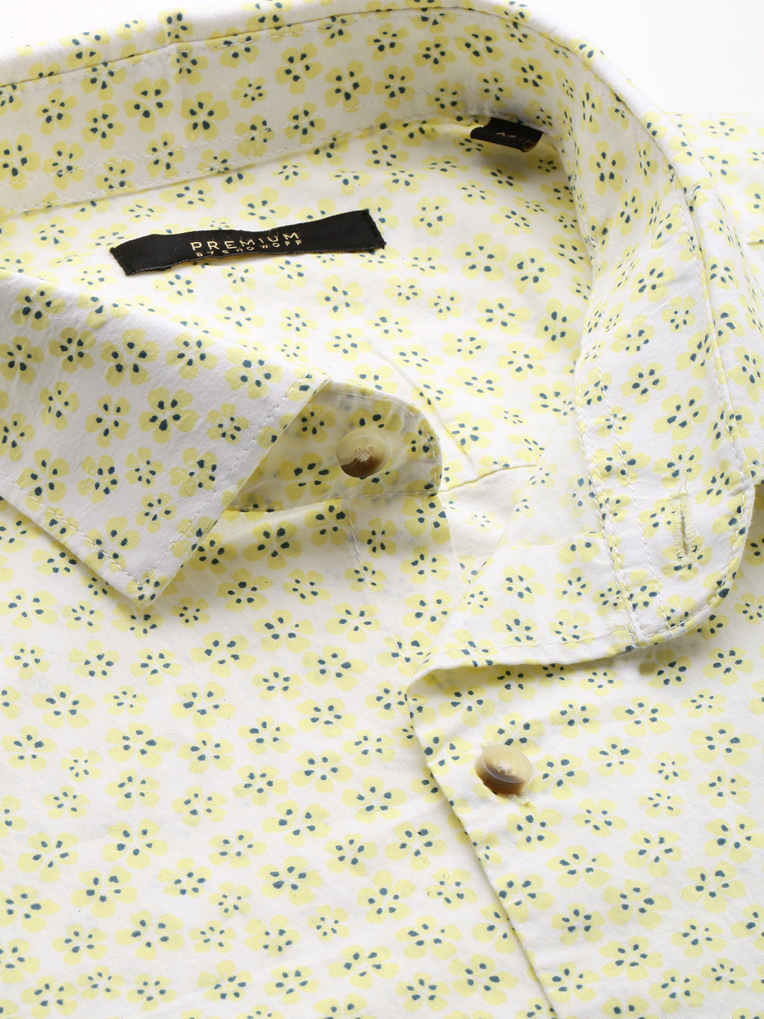 Men White Printed Casual Shirt