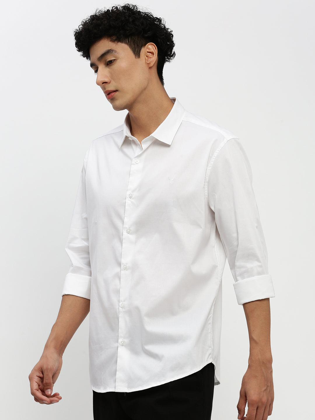 Men White Solid Shirt