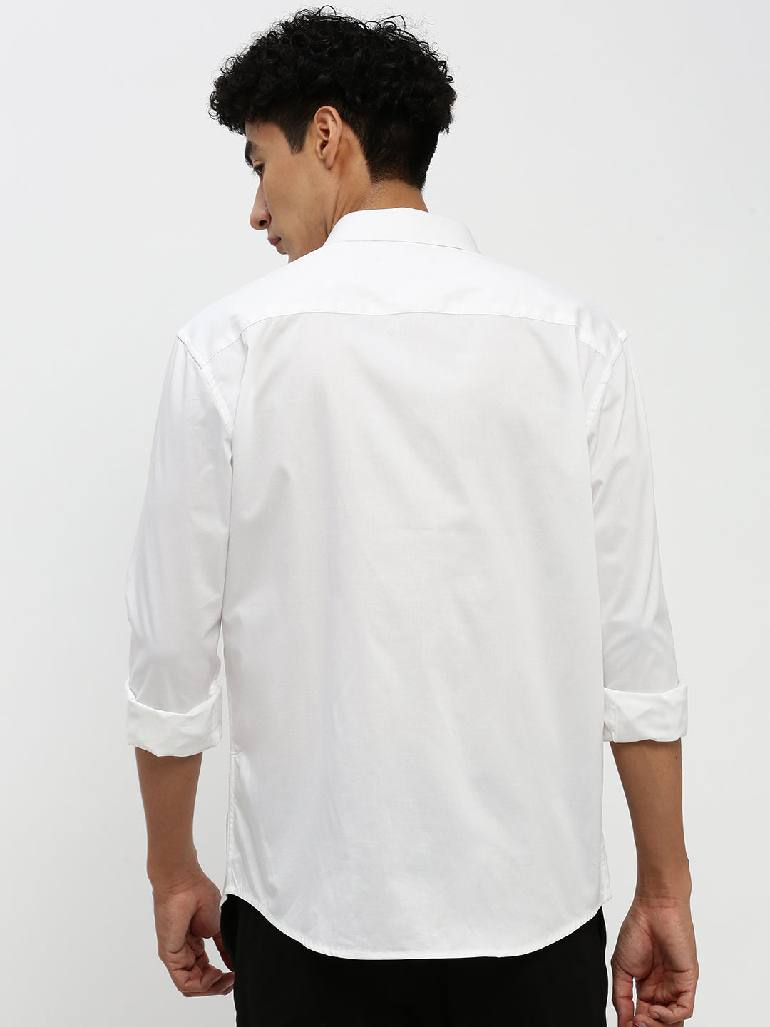 Men White Solid Shirt