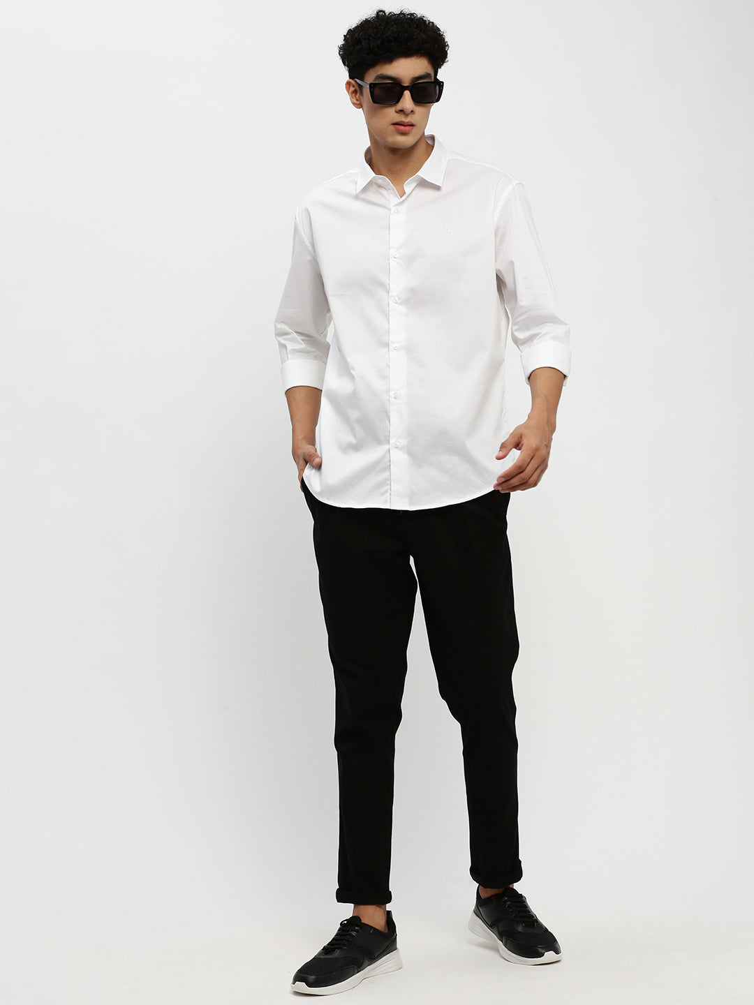 Men White Solid Shirt