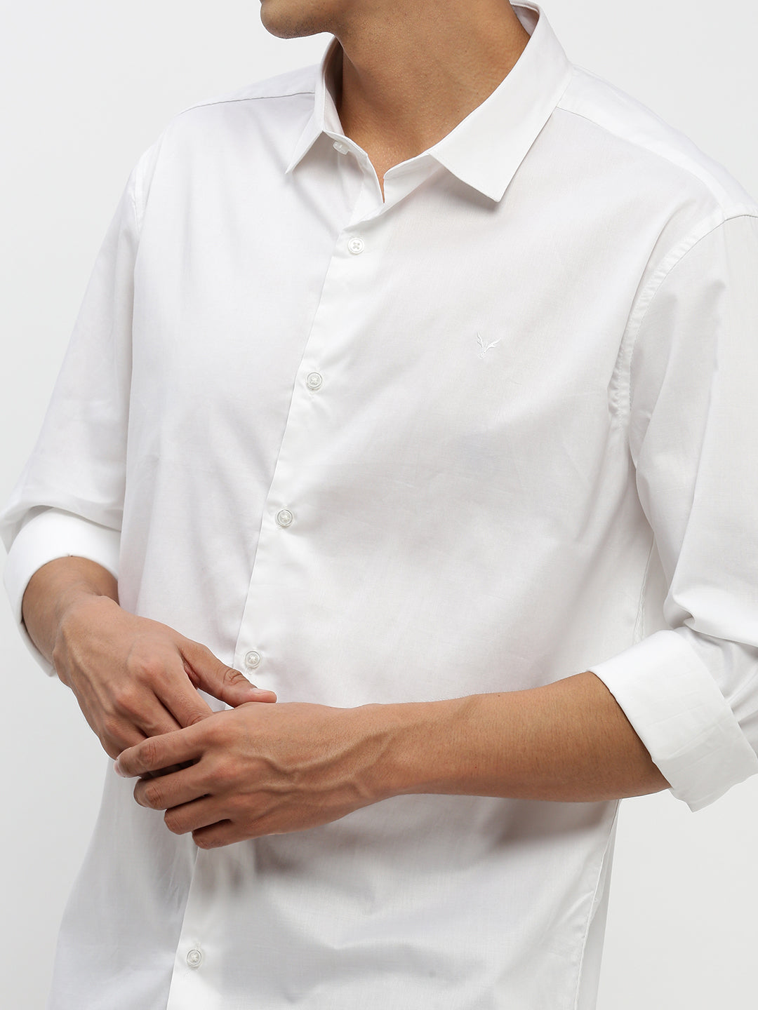 Men White Solid Shirt