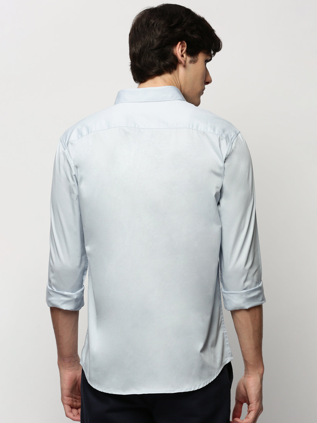 Men Blue Solid Casual Casual Shirts