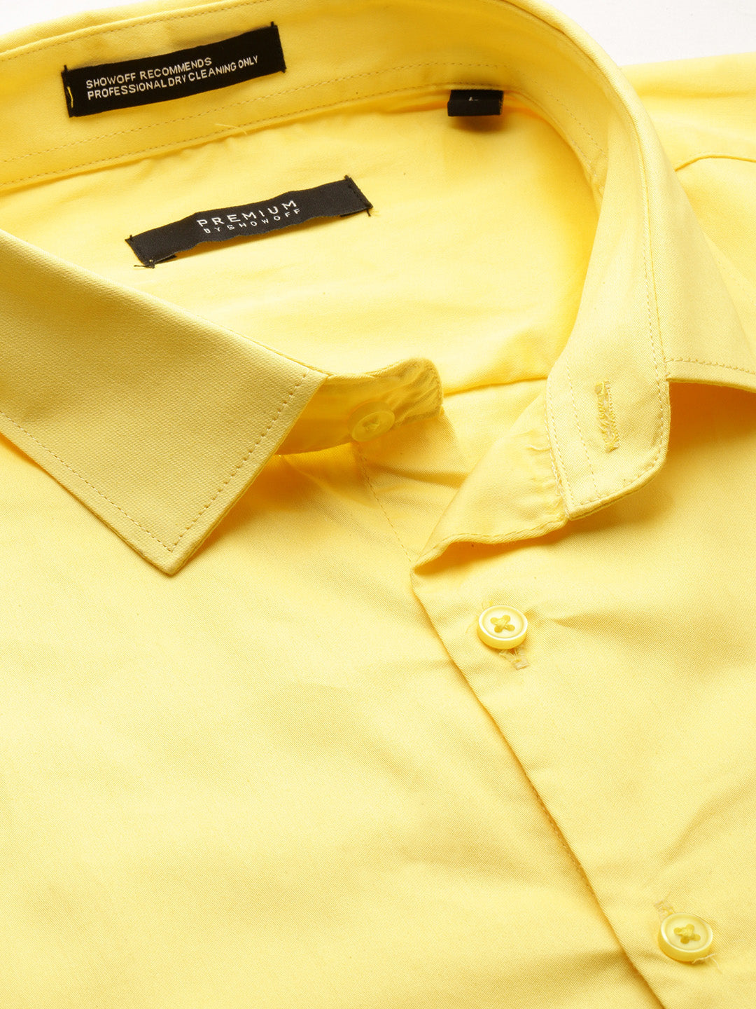 Men Yellow Solid Casual Casual Shirts