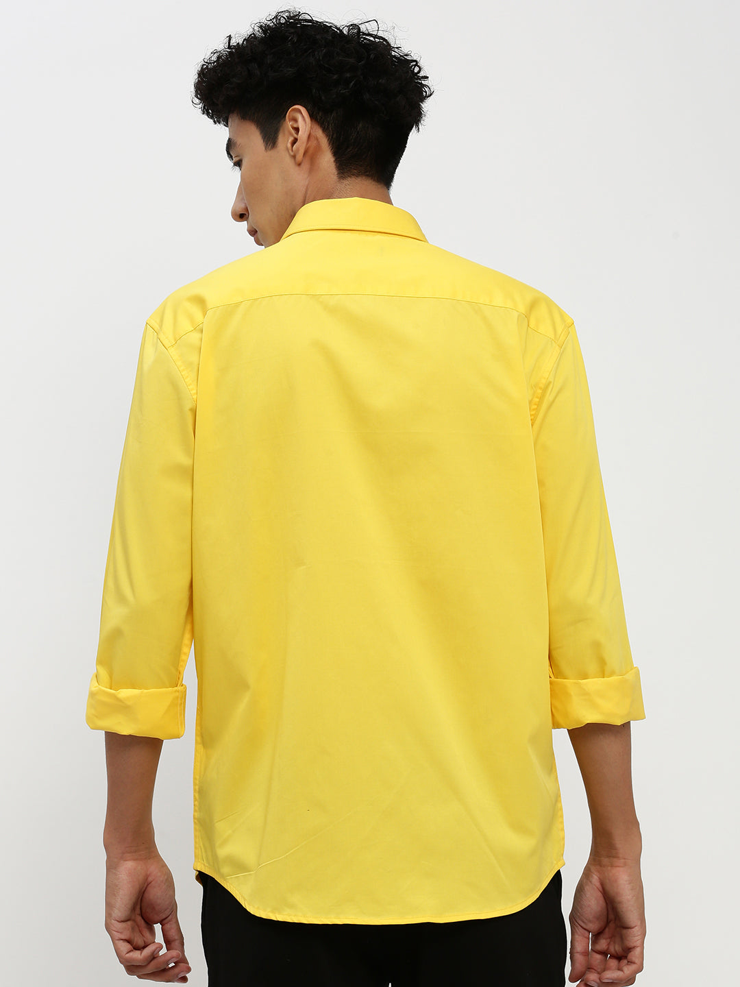 Men Yellow Solid Shirt