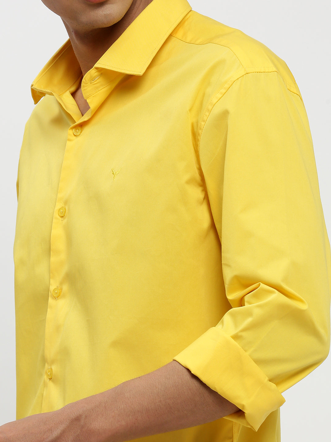 Men Yellow Solid Shirt