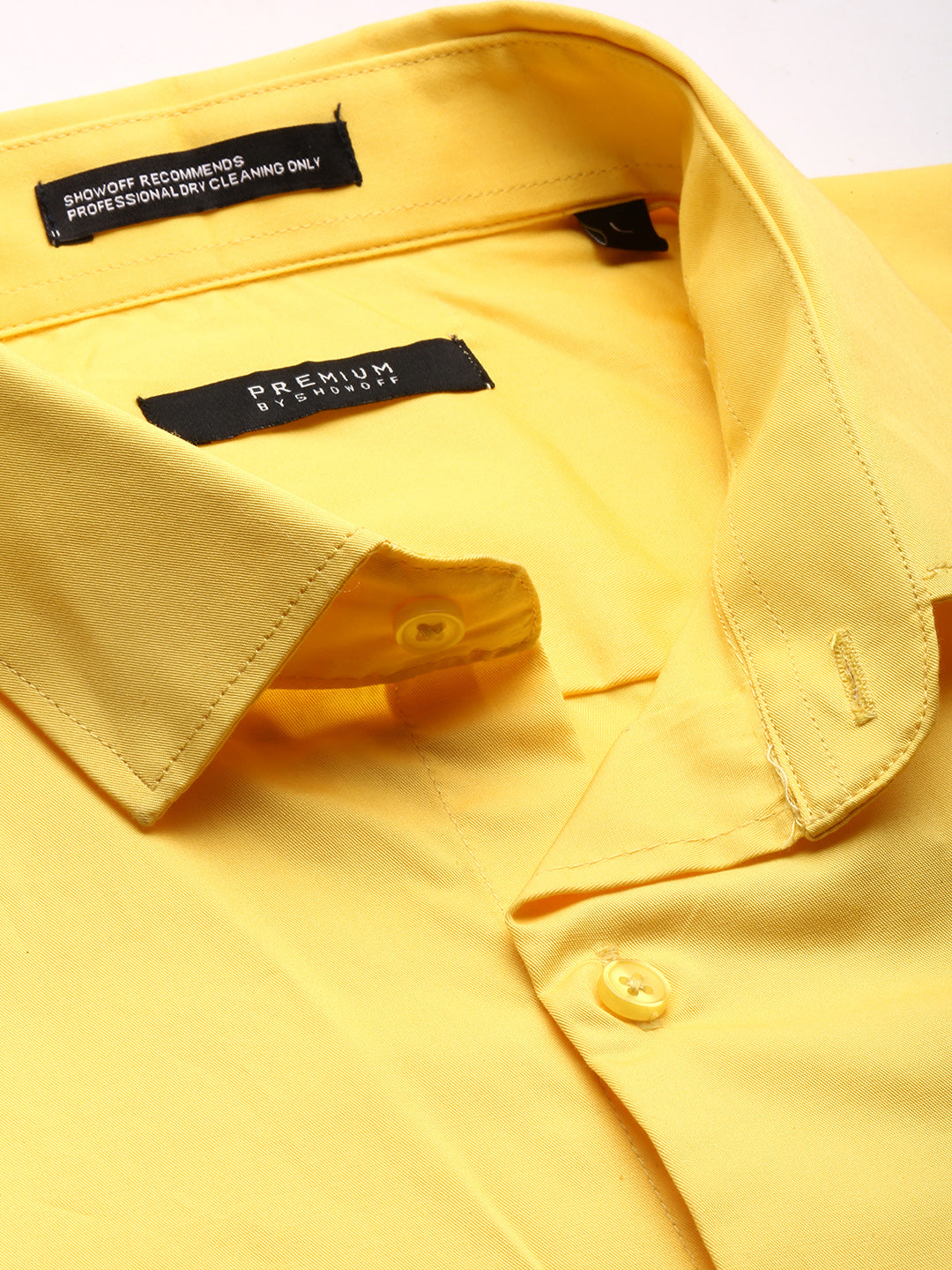 Men Yellow Solid Shirt