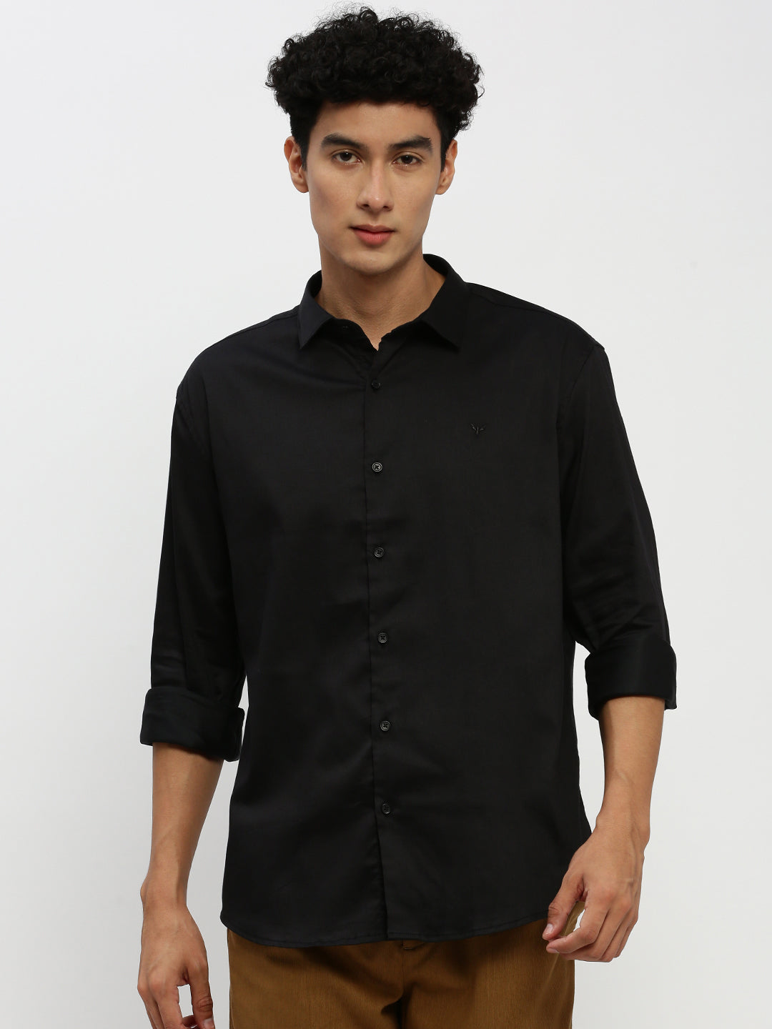 Men Black Solid Shirt