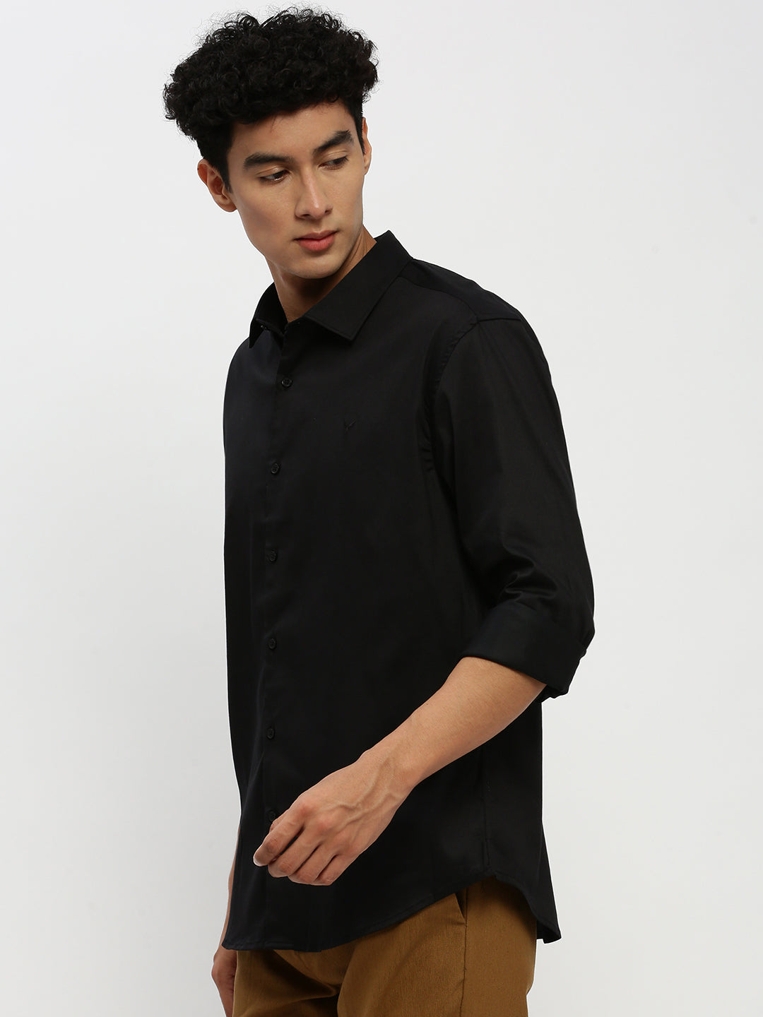 Men Black Solid Shirt