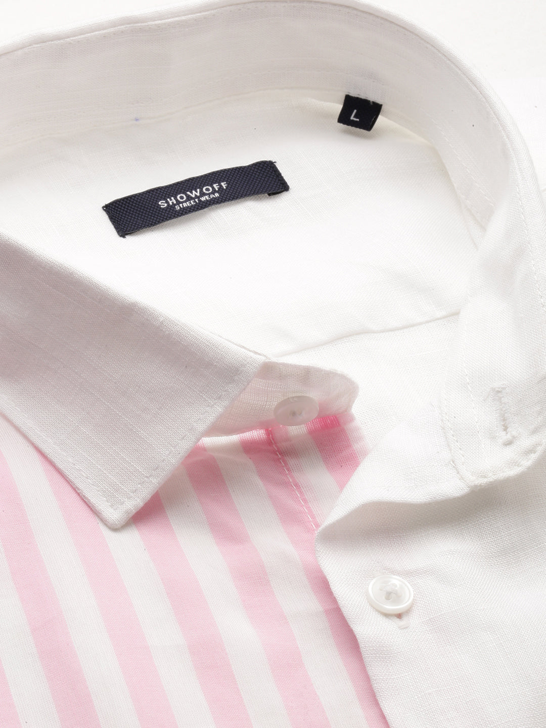 Men White Striped Casual Casual Shirts