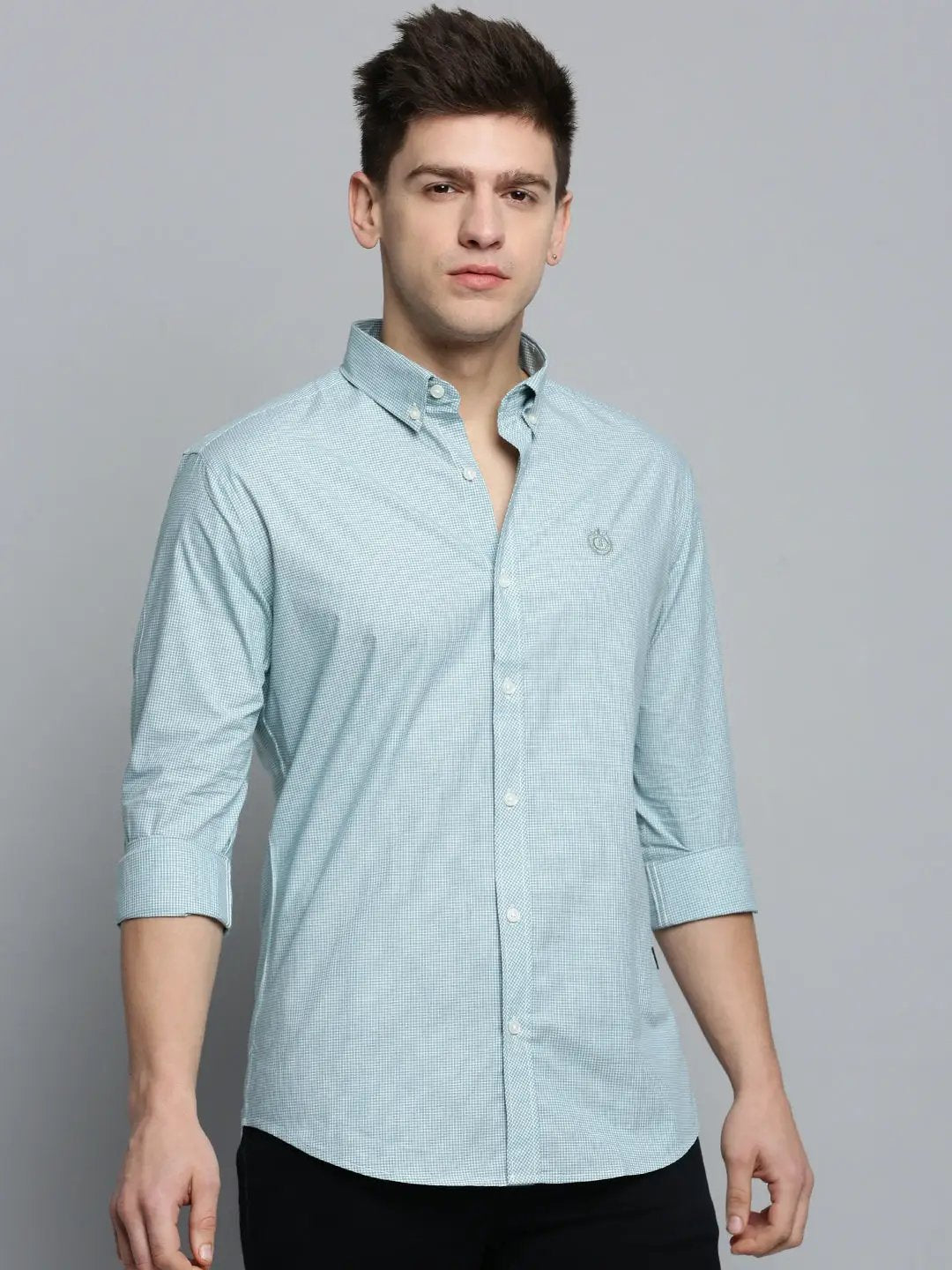 Men's White Checked Casual Shirt